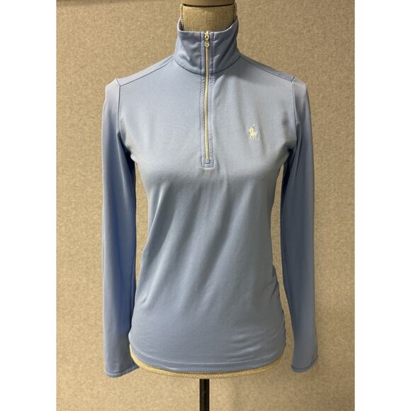 Polo Golf Ralph Lauren 1/4 Quarter Zip Performance Mock Neck Top Blue Women’s S - Picture 1 of 11